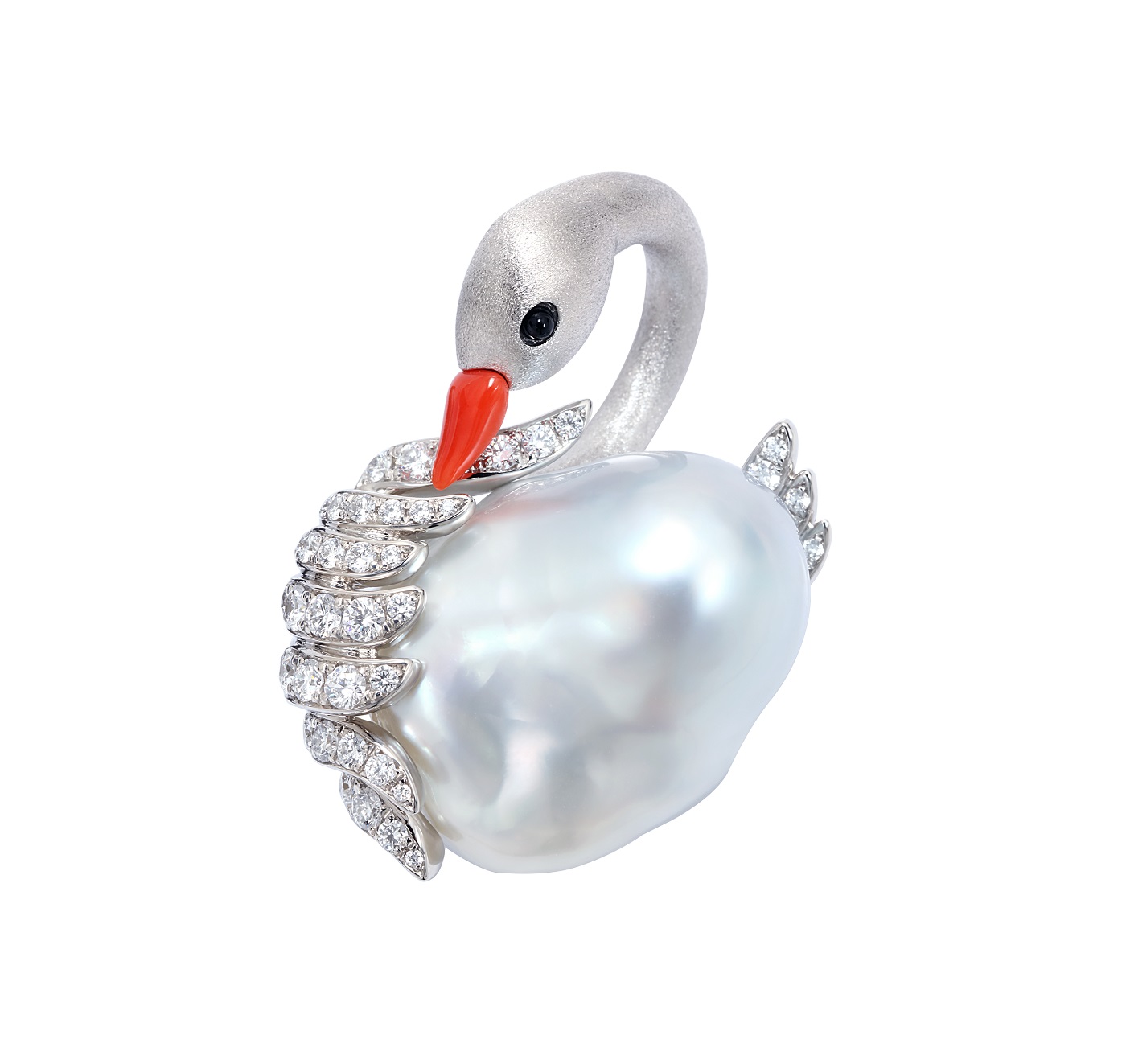 Diamonds,South Sea baroque pearl,Coral and Onyx